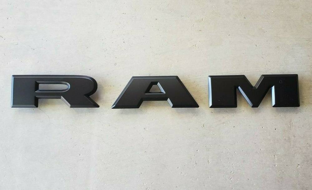 NEW 2019 Dodge "RAM" 1500 DT Flat Black Grille Nameplate Letters